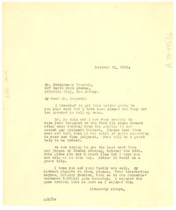 Letter from A. G. Dill to Montgomery Gregory