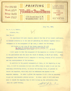 Letter from F. Morris Murray to W. E. B. Du Bois