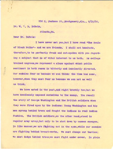 Letter from James McCall to W. E. B. Du Bois