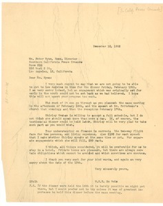 Letter from W. E. B. Du Bois to Southern California Peace Crusade