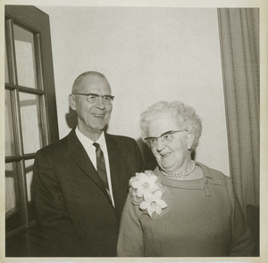 Harold D. Boutelle with his wife at retirement