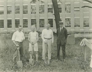 Springfield College Faculty at the Building Site of Weiser Hall, 1921