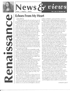 Renaissance News & Views Vol. 11, No. 11 (November, 1997)