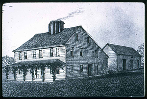Wood cut of Ironmaster's home, 241 Central Street