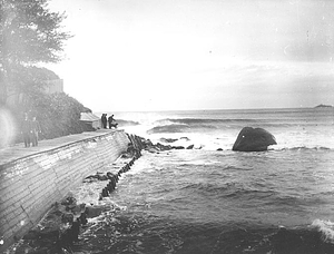 Surf at Lynn Shore Drive breakwater