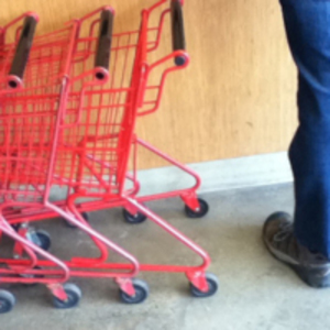 Child-sized shopping carts at River Valley Market