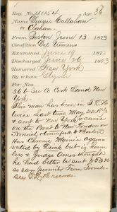 Tewksbury Almshouse Intake Record: Callahan, Dennis