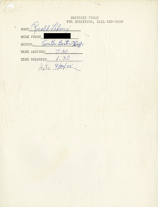 Citywide Coordinating Council daily monitoring report for South Boston High School by Ronald Ledoux, 1975 September 12