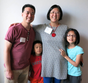 Samson Lee, Austin Lee, Susan Chinsen, and Evelyn Lee at the Chinese American Experiences Mass. Memories Road Show