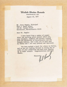 Letter from Ted Kennedy to James Supple