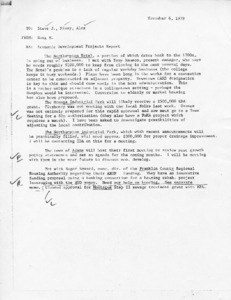 Economic Development Projects Report November 6, 1979
