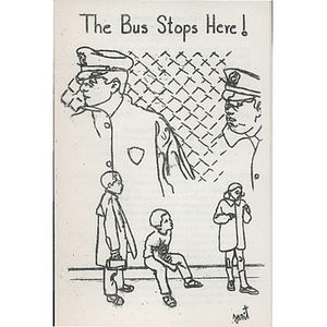 Church service pamphlet, "The bus stops here!"