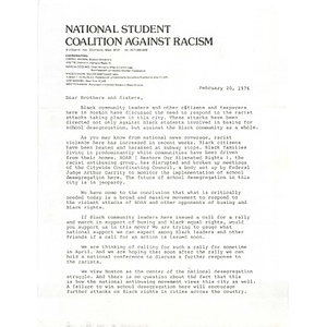 Letter, February 20, 1976.