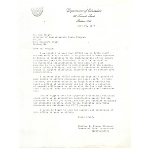 Letter, ACTION, June 26, 1974.