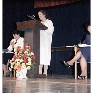 Speaker at Roxbury Community College's commencement ceremony