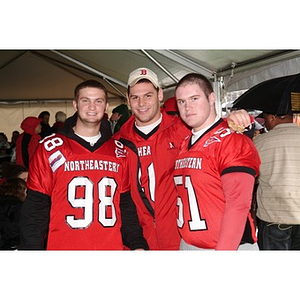 Northeastern football players pose before the Homecoming game