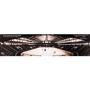 A wide view of the Boston Arena hockey rink in 1926