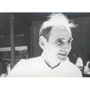 Head and shoulders portrait of Daniel Givelber, School of Law dean, at the School of Law orientation, 1991