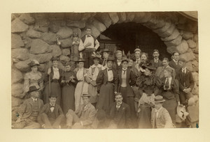 Group portrait of the Paine, Lyman, and Sears families at Stronehurst in Waltham, Mass.