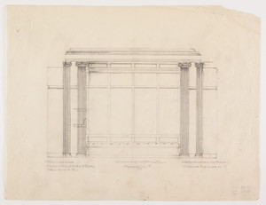 Dining room elevation, 1/2 inch scale, residence of F. K. Sturgis, "Faxon Lodge", Newport, R.I.