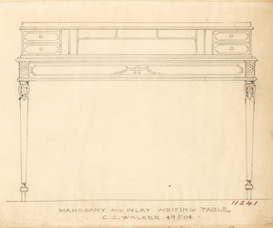 "Mahogany and Inlay Writing Table"