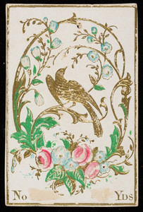 Label for unidentifed cotton manufacturer, bird on a branch, location unknown, undated