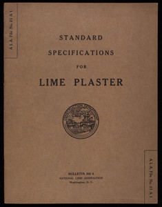 Standard specifications for lime plaster, bulletin 305 A, National Lime Association, Washington, D.C.