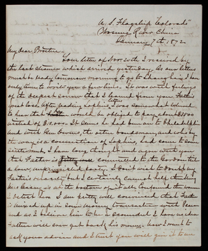 Admiral Silas Casey to Thomas Lincoln Casey, January 7, 1872