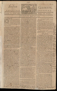 The Boston-Gazette, and Country Journal, 23 August 1773