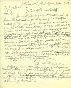 Letter from Benjamin Smith Lyman to W. J. Johnston