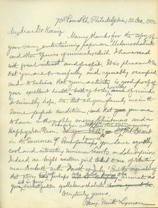 Letter from Benjamin Smith Lyman to George Augustus Koenig