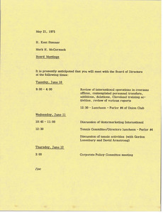 Memorandum from Mark H. McCormack to H. Kent Stanner