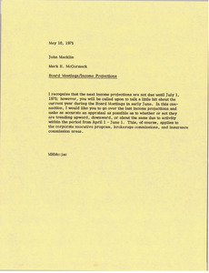 Memorandum from Mark H. McCormack to John L. Macklin