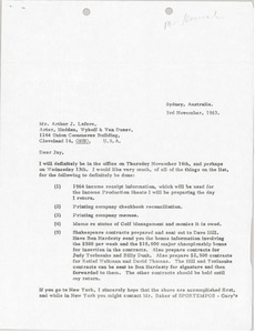 Letter from Mark H. McCormack to Arthur J. Lafave