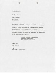 Memorandum from Judy Chilcote to David A. Rees