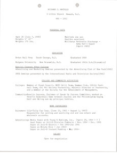 Richard J. Matullo resume