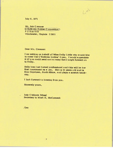 Letter from Judy A. Chilcote to Bob Creamer