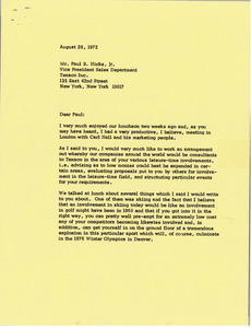 Letter from Mark H. McCormack to Paul B. Hicks Jr.