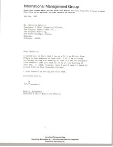 Letter from Mark H. McCormack to Christie Hefner