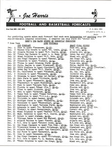 Football and basketball forecasts