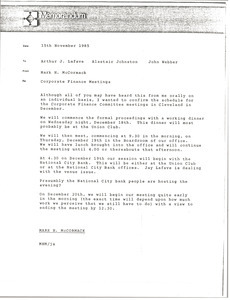 Memorandum from Mark H. McCormack to Arthur J. Lafave