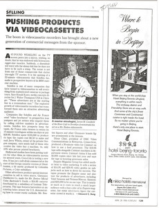 Videocassette marketing article