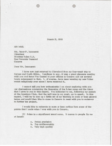 Letter from Mark H. McCormack to Rene-P. Jeannerset