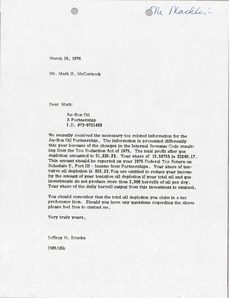 Letter from Jeffrey M. Brooks to Mark H. McCormack