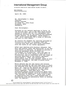 Letter from Mark H. McCormack to Christopher C. Skase