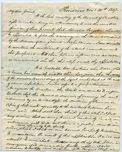 Letter from Samuel B. Tobey to Thomas Howland
