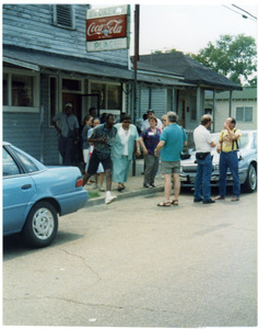 Attendees at Mississippi Homecoming Reunion outside Becker's Place cafe