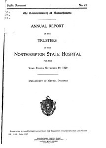 Annual Report of the Trustees of the Northampton State Hospital, for the year ending November 30, 1929. Public Document no. 21