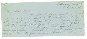 Letter from Letitia Crane to Frank F. Newth