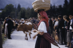 Woman and basket at Bohinj festival